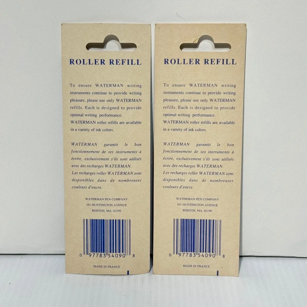 Waterman Paris Rollerball Pen Refills Black Ink Fine Point 2 Pack Vintage 1990s